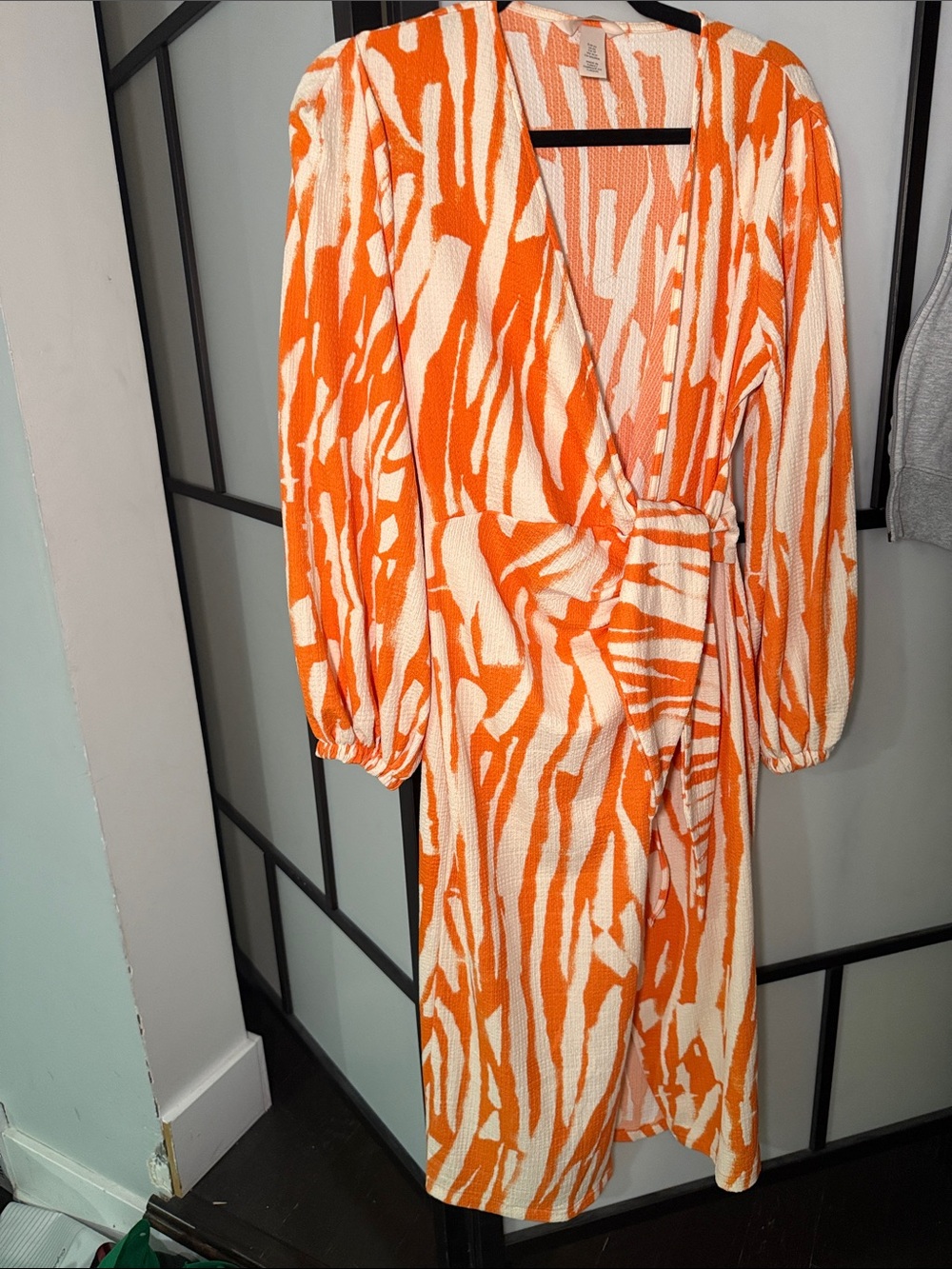 Wrap maxi Dress orange zebra print